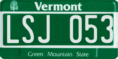 VT license plate LSJ053