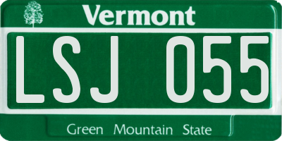 VT license plate LSJ055