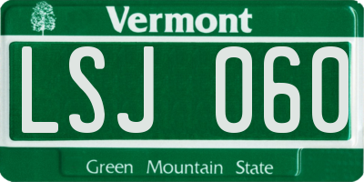 VT license plate LSJ060