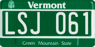 VT license plate LSJ061