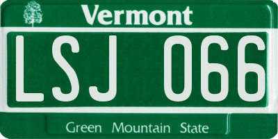 VT license plate LSJ066