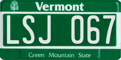 VT license plate LSJ067