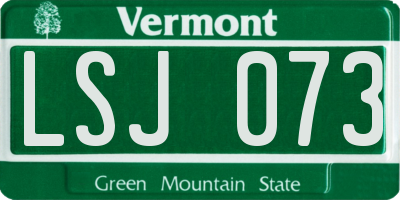 VT license plate LSJ073
