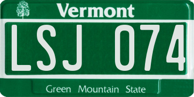 VT license plate LSJ074