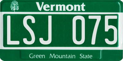 VT license plate LSJ075