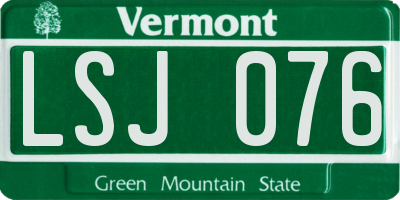 VT license plate LSJ076
