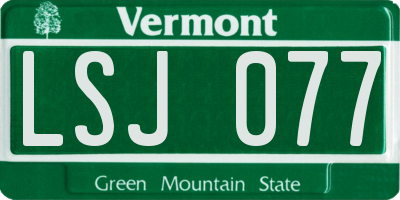 VT license plate LSJ077