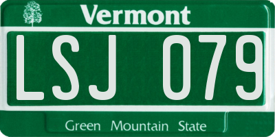 VT license plate LSJ079