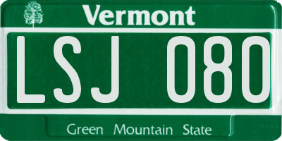 VT license plate LSJ080