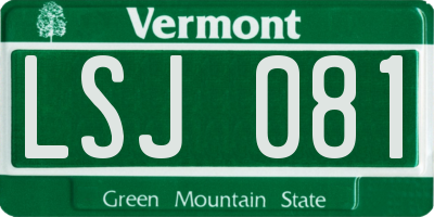 VT license plate LSJ081