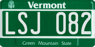 VT license plate LSJ082