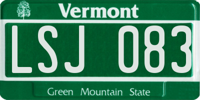 VT license plate LSJ083