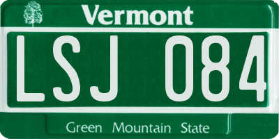 VT license plate LSJ084