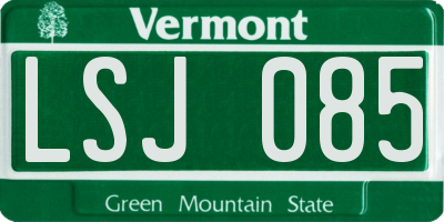 VT license plate LSJ085