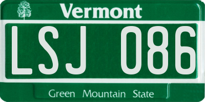 VT license plate LSJ086