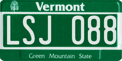 VT license plate LSJ088
