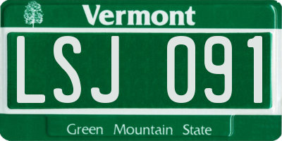 VT license plate LSJ091
