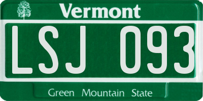 VT license plate LSJ093
