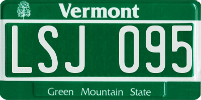VT license plate LSJ095