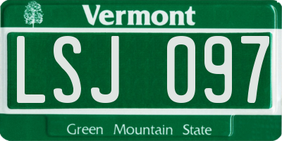 VT license plate LSJ097