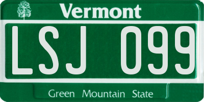 VT license plate LSJ099