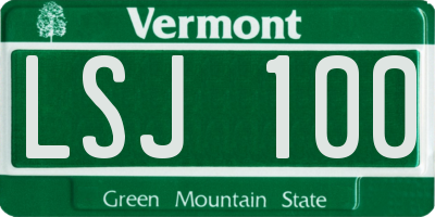 VT license plate LSJ100