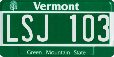 VT license plate LSJ103