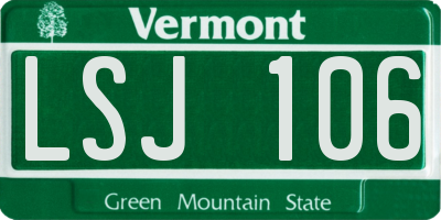 VT license plate LSJ106