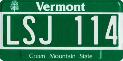 VT license plate LSJ114