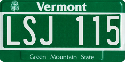 VT license plate LSJ115