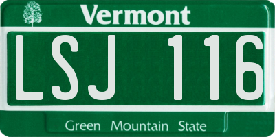 VT license plate LSJ116
