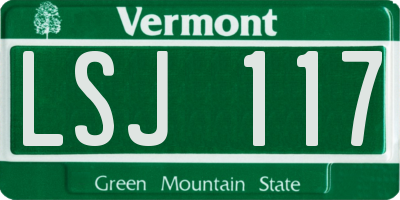 VT license plate LSJ117