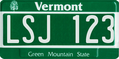 VT license plate LSJ123