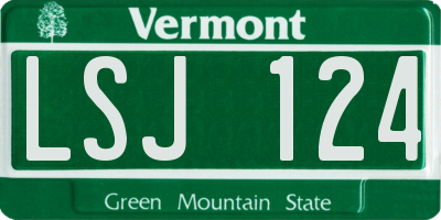 VT license plate LSJ124