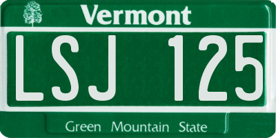 VT license plate LSJ125