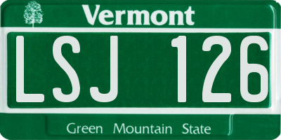 VT license plate LSJ126