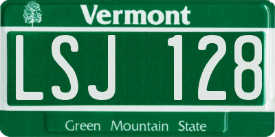 VT license plate LSJ128