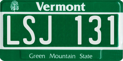 VT license plate LSJ131