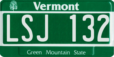 VT license plate LSJ132