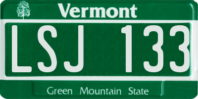VT license plate LSJ133