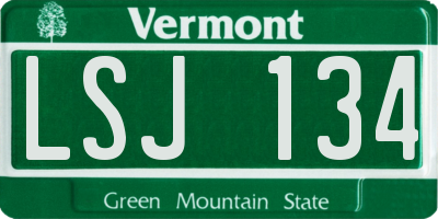 VT license plate LSJ134
