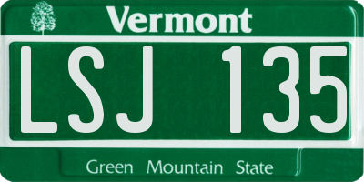 VT license plate LSJ135