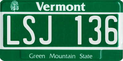 VT license plate LSJ136