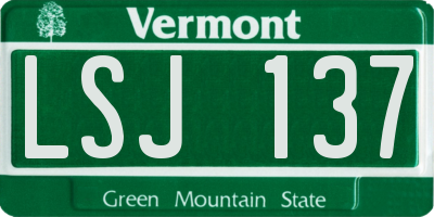 VT license plate LSJ137