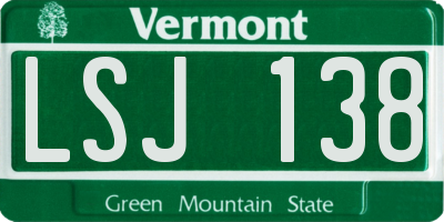 VT license plate LSJ138