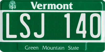 VT license plate LSJ140