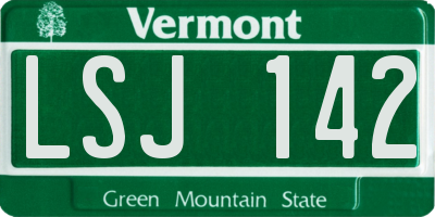 VT license plate LSJ142