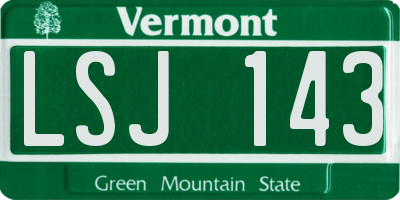 VT license plate LSJ143