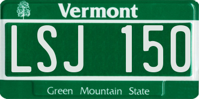 VT license plate LSJ150