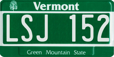 VT license plate LSJ152